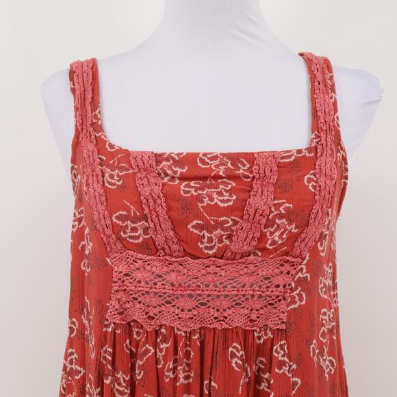 Angie Babydoll Dress Women’s M Boho Crochet Floral Summer Hippie Indie Beachy - Picture 2 of 10